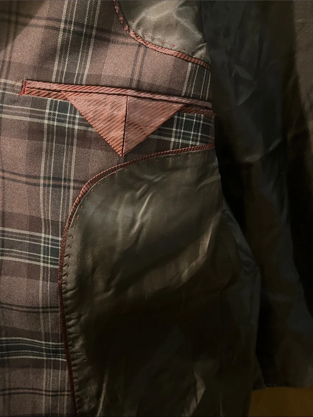 Kenar Plaid Sport Coat in Brown and Gray